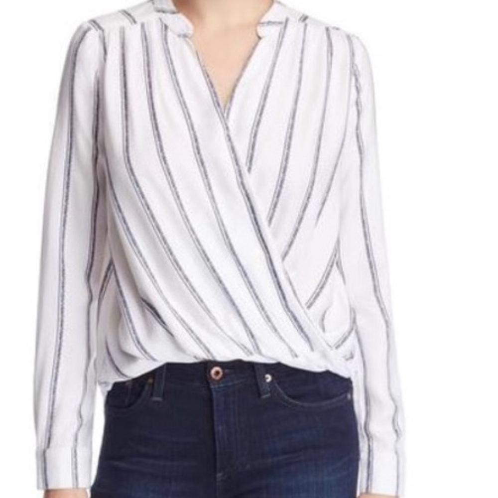 Striped Wrap Blouse
